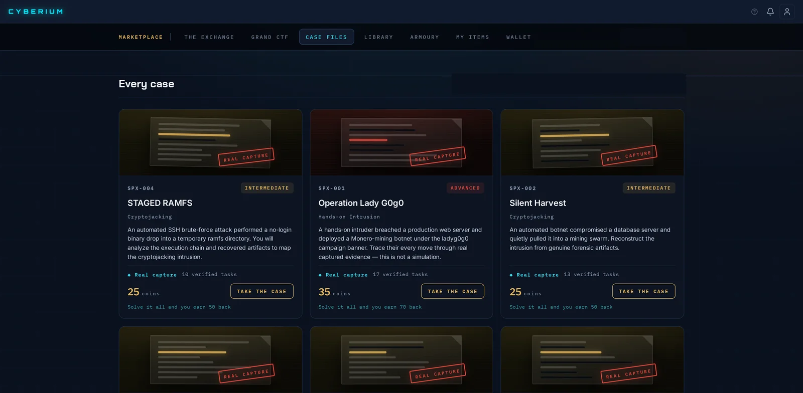 Case Files: real break-ins our decoy servers caught, each one a case students take on